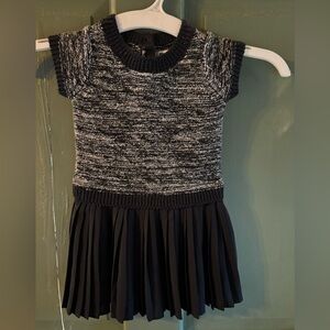 DKNY Charcoal and Light Gray Knit Top Dress